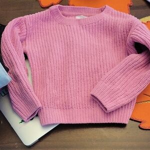 Pink Ribbed Women's Sweater